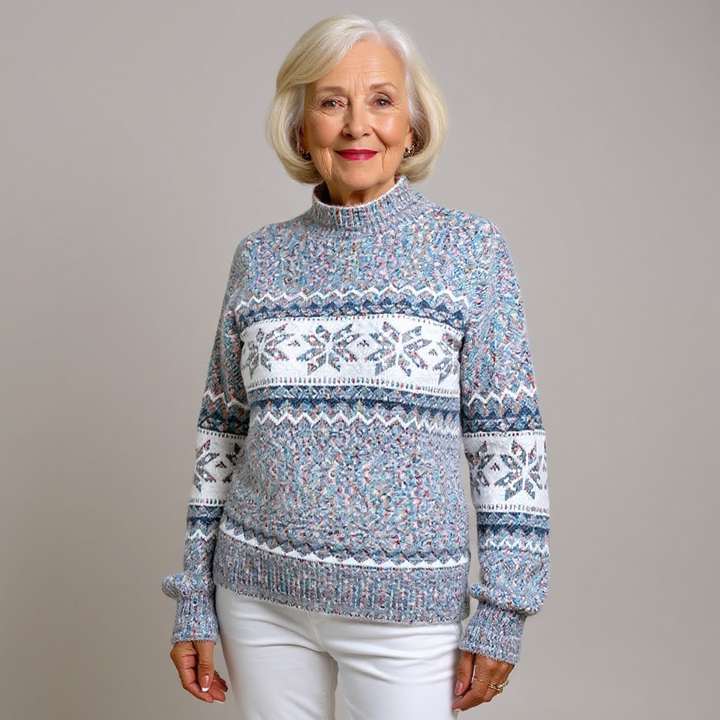 FERN - NORDIC SNOWFLAKE KNIT SWEATER 5