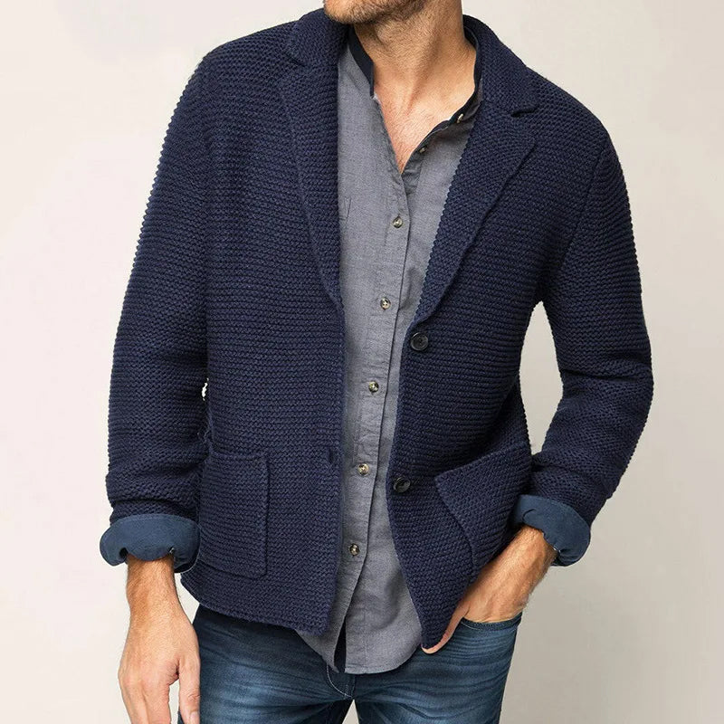FIRMIN | MEN'S KNITTED BLAZER CARDIGAN SWEATER JACKET POCKETS 4