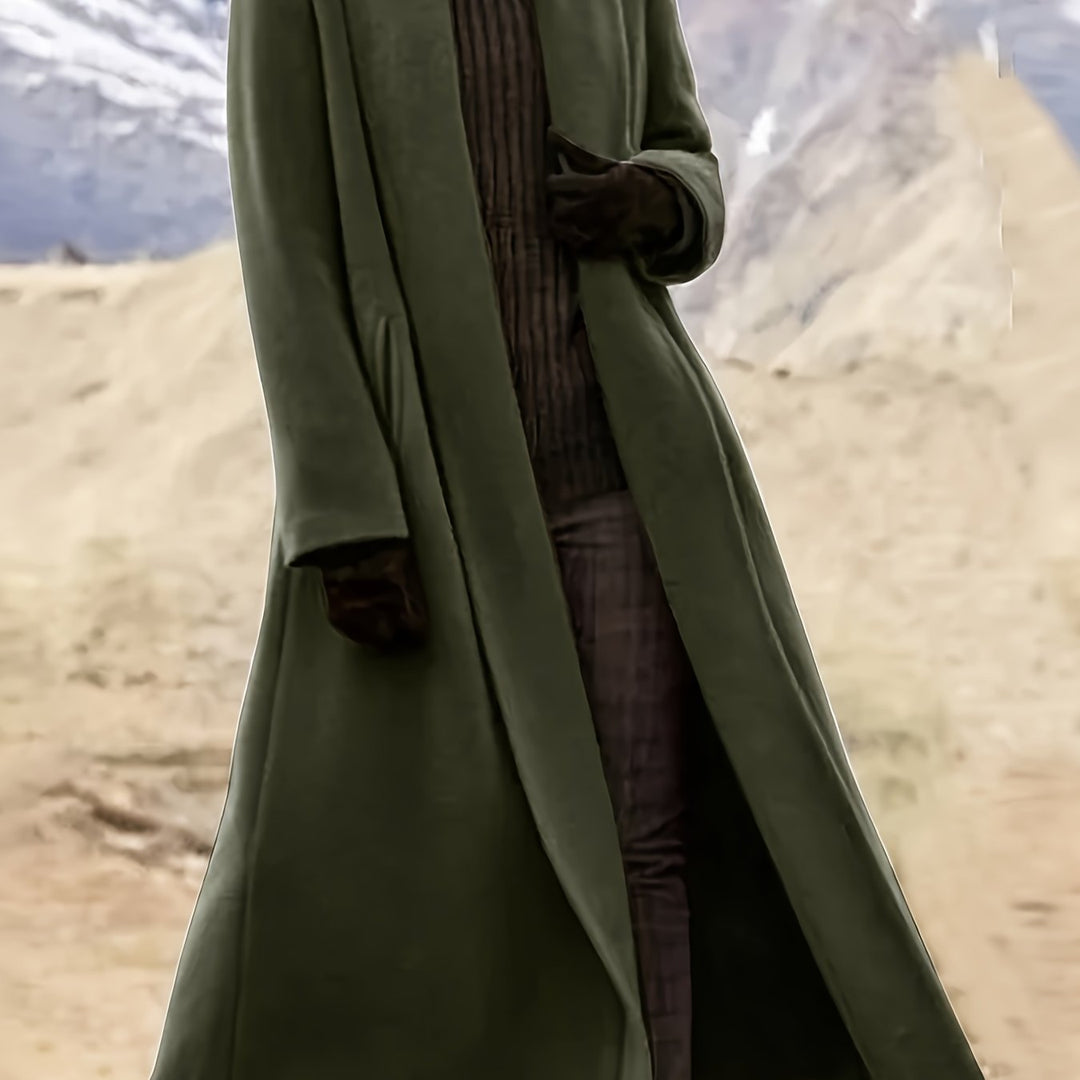 Women's Plus Size Long Duster Coat – Green