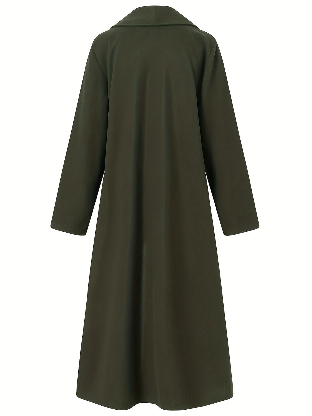 Women's Plus Size Long Duster Coat – Detail View