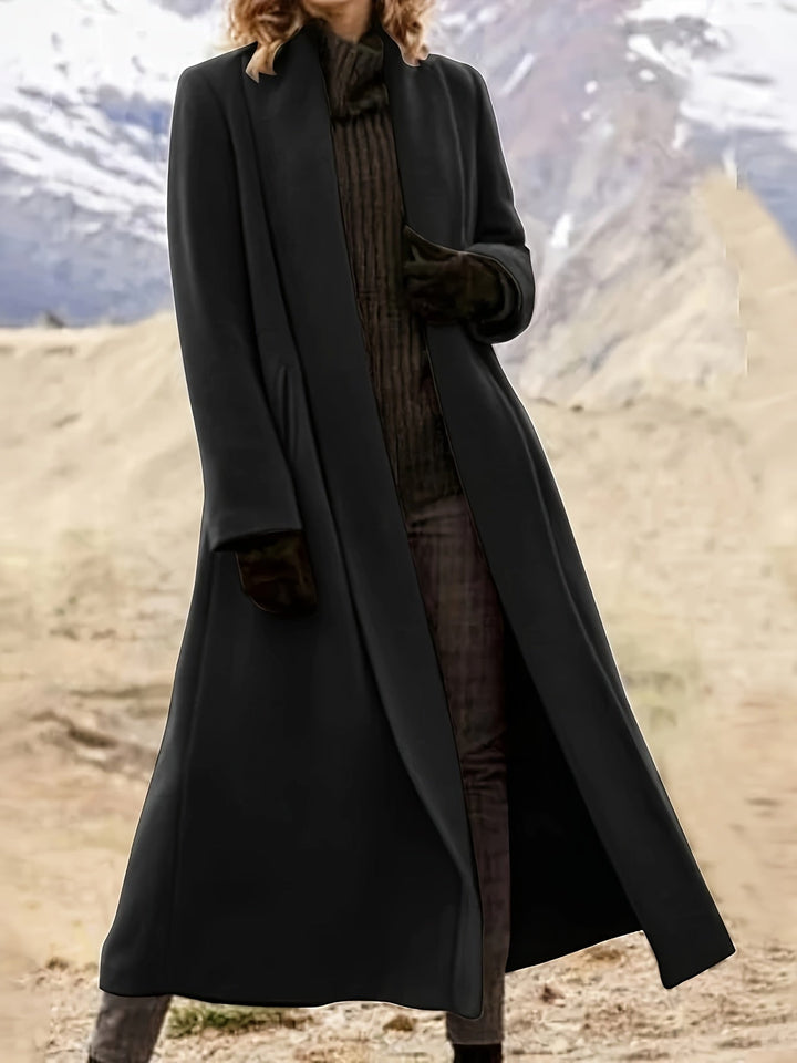 Women's Plus Size Long Duster Coat – Detail View