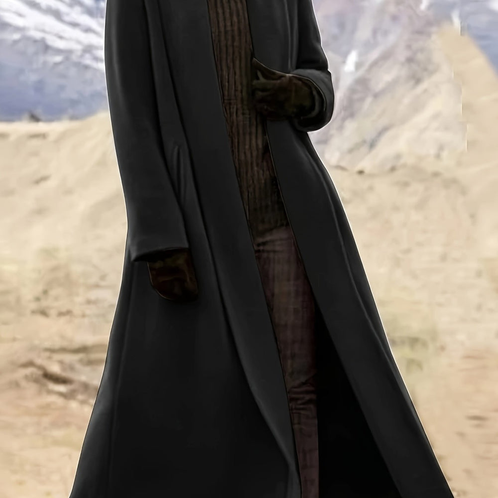 Women's Plus Size Long Duster Coat – Black