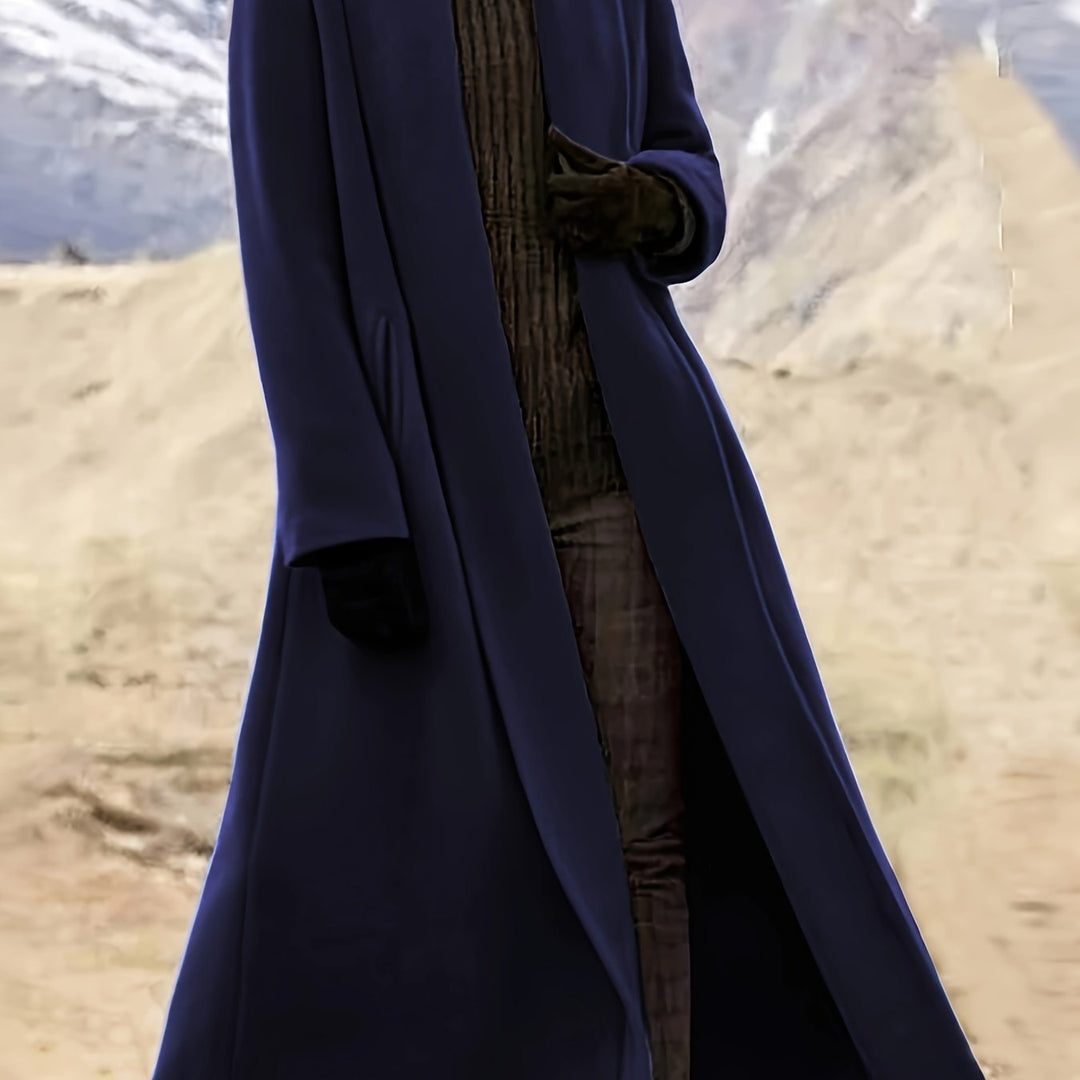 Women's Plus Size Long Duster Coat – Navy