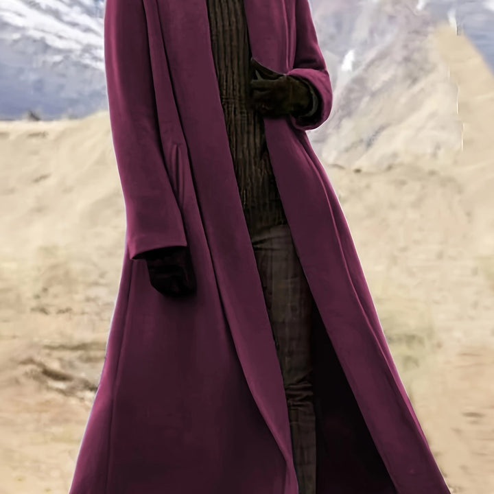 Women's Plus Size Long Duster Coat – Purple