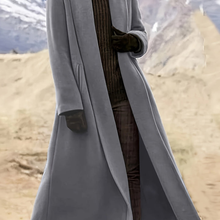 Women's Plus Size Long Duster Coat – Gray