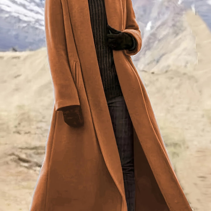 Women's Plus Size Long Duster Coat – Brown