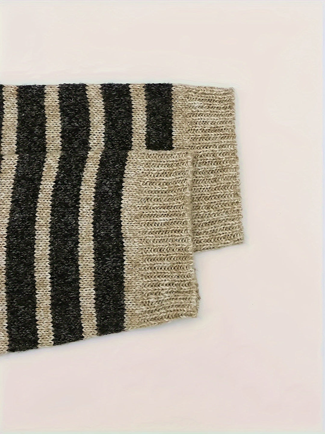 Women's Striped Turtleneck Sweater – Detail View