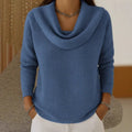 Florine | Women's Cowl Neck Waffle Knit Sweater
