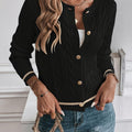 Fortunee | Women's Cropped Cable Knit Cardigan