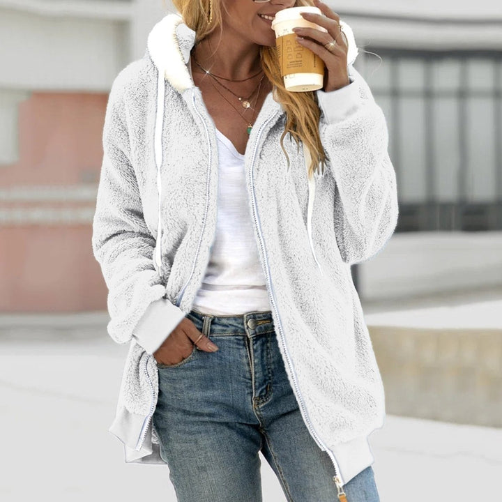 GABRIELLE | WOMEN'S ZIP UP FLEECE JACKET HOODED SHERPA TEDDY 4
