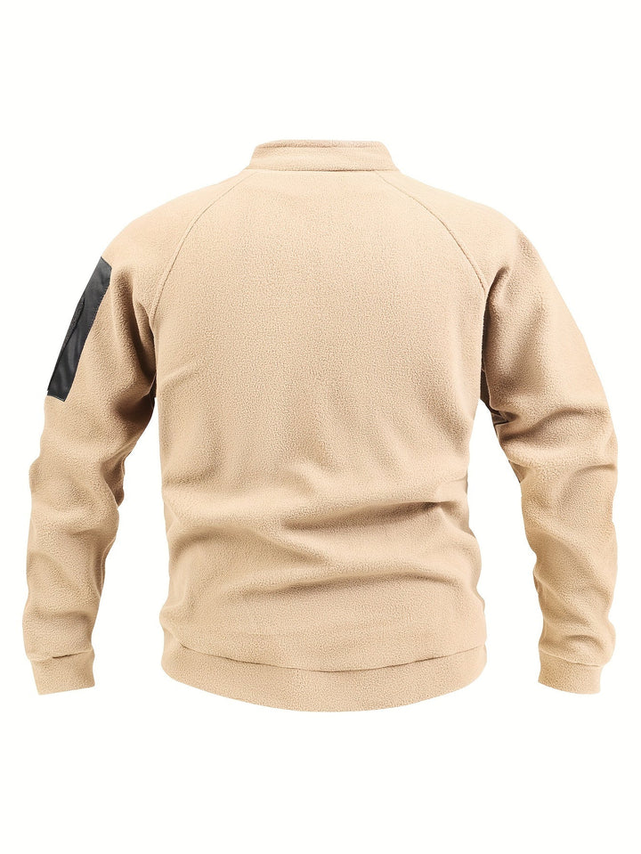 Men's Mock Neck Fleece Sweatshirt – Detail View