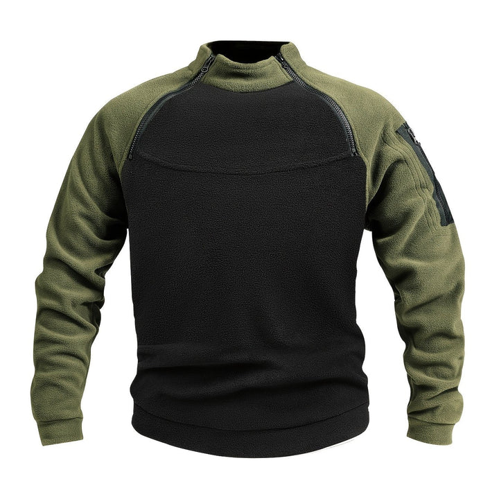 Men's Mock Neck Fleece Sweatshirt – Black Green