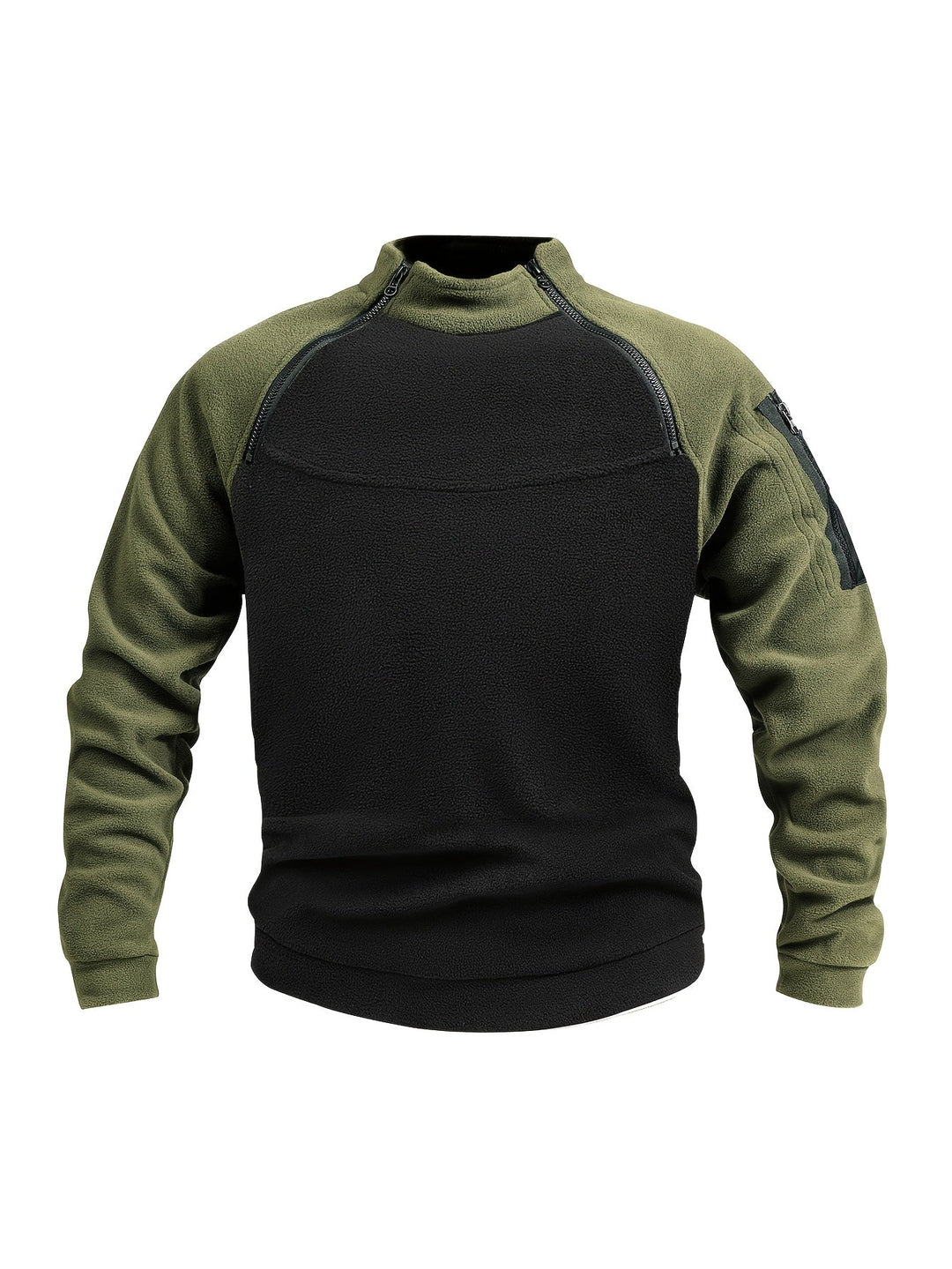 Men's Mock Neck Fleece Sweatshirt – Detail View