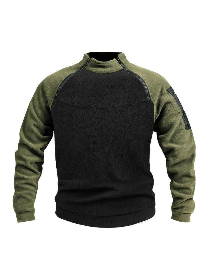 Men's Mock Neck Fleece Sweatshirt – Detail View
