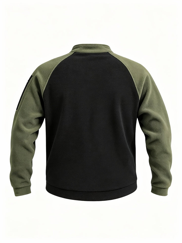 Men's Mock Neck Fleece Sweatshirt – Detail View