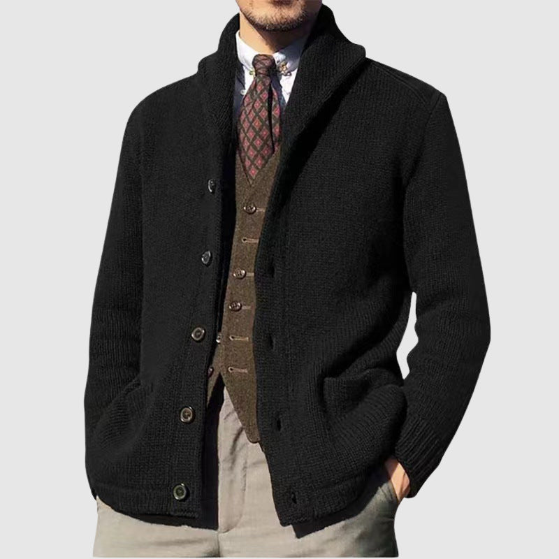 GASTON | MEN'S SHAWL COLLAR CARDIGAN SWEATER KNIT JACKET 2