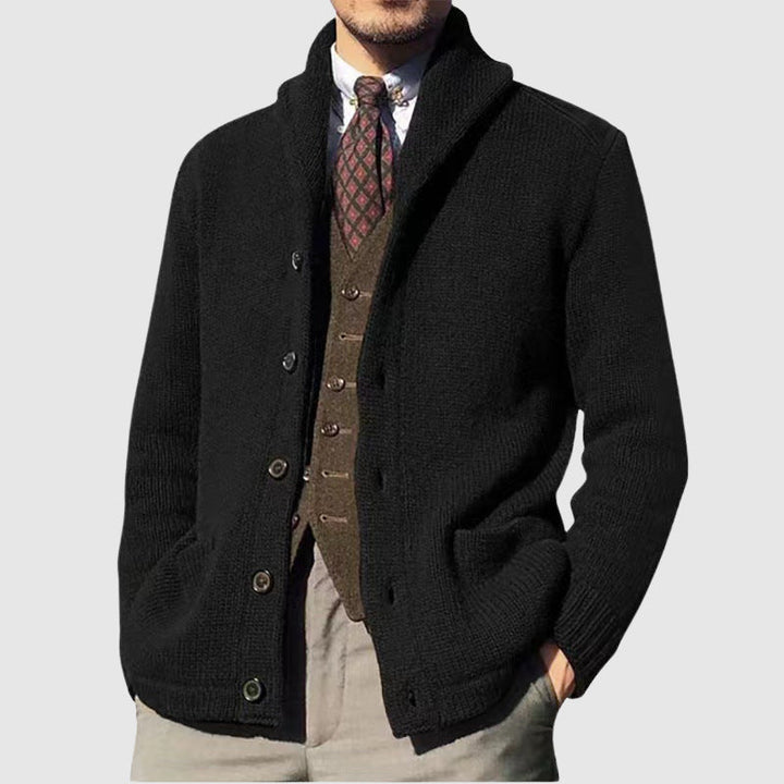 GASTON | MEN'S SHAWL COLLAR CARDIGAN SWEATER KNIT JACKET 2