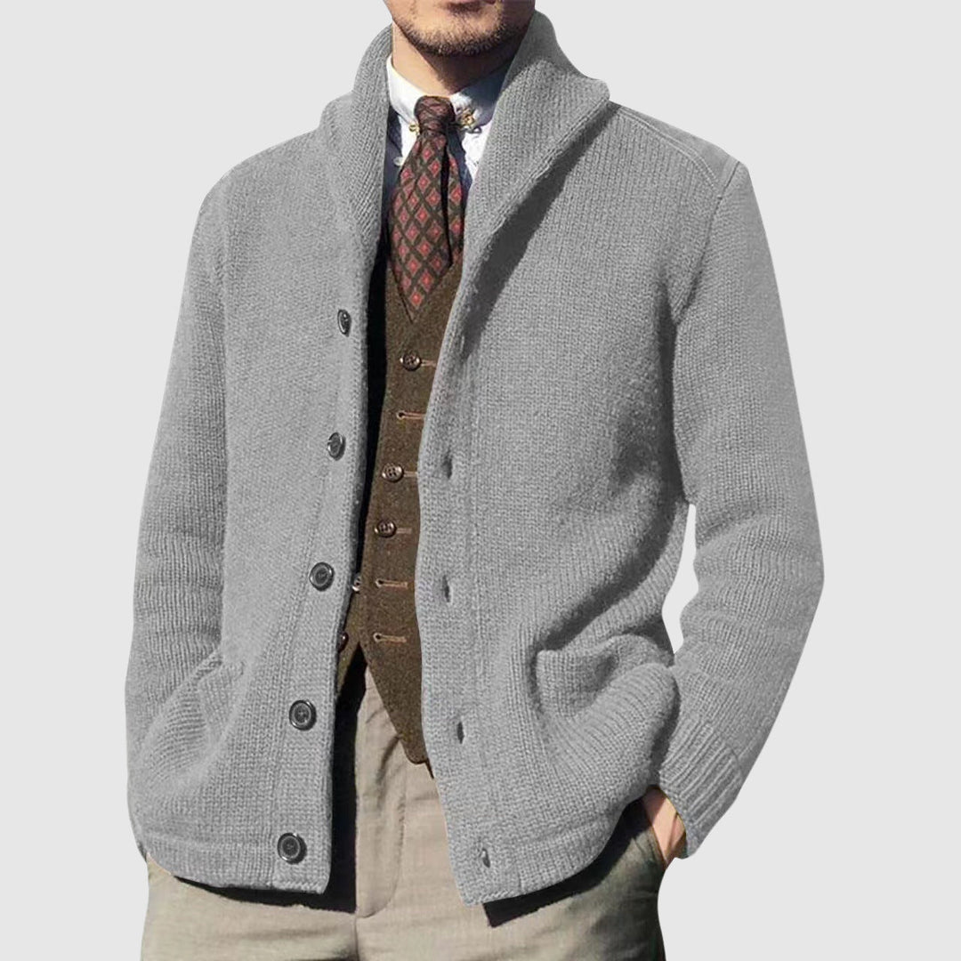 GASTON | MEN'S SHAWL COLLAR CARDIGAN SWEATER KNIT JACKET 3