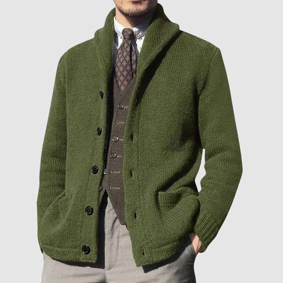 GASTON | MEN'S SHAWL COLLAR CARDIGAN SWEATER KNIT JACKET 4