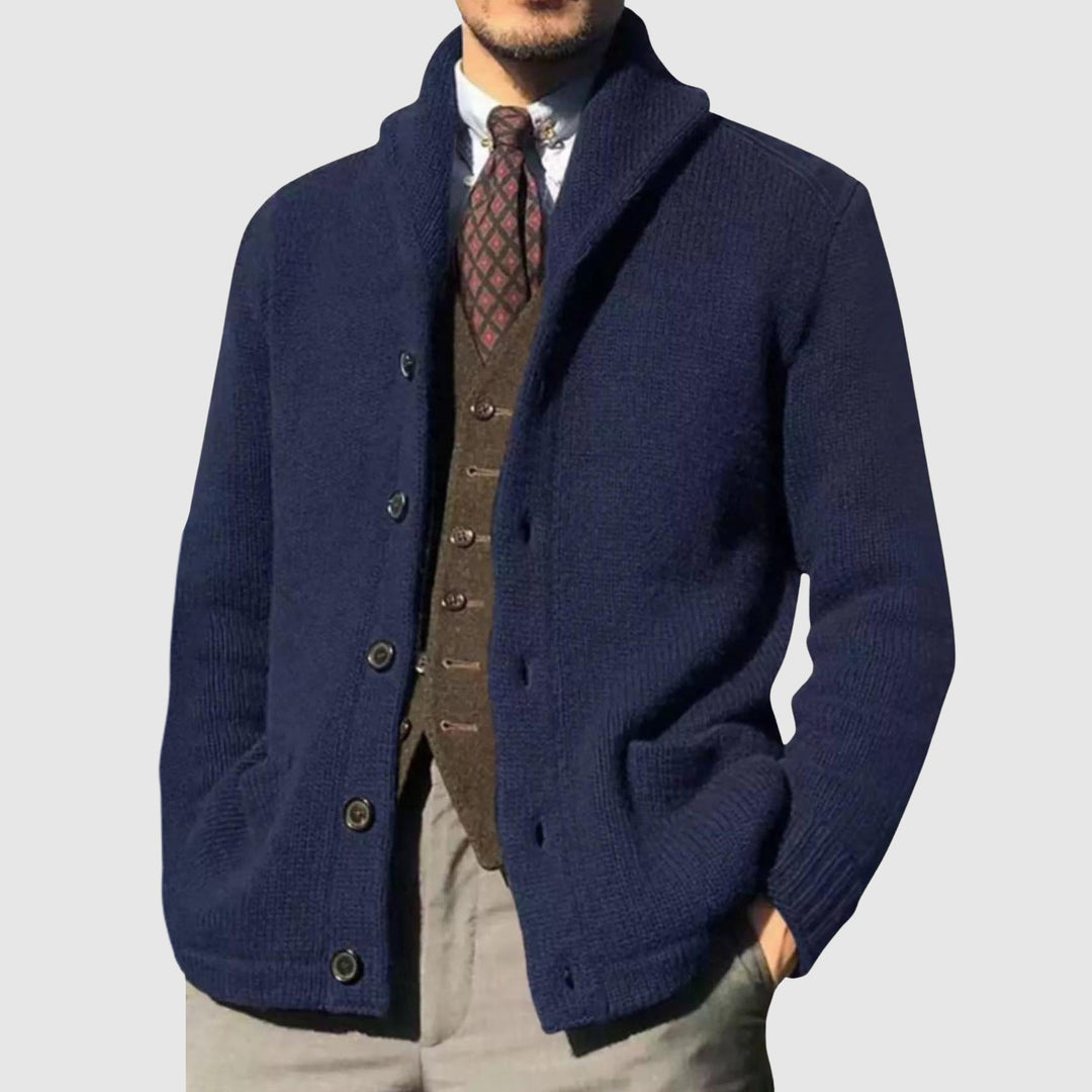 GASTON | MEN'S SHAWL COLLAR CARDIGAN SWEATER KNIT JACKET 5