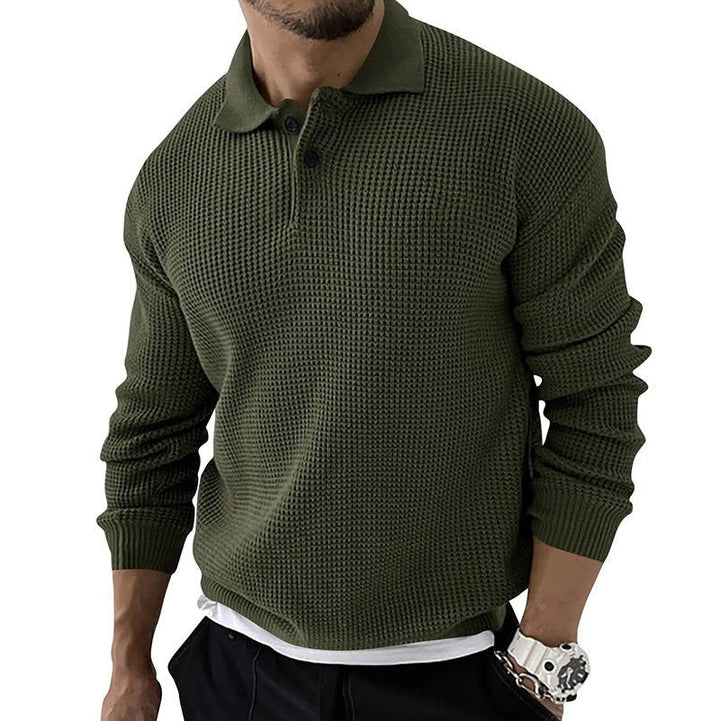 GEOFFREY | MEN'S POLO SWEATER BUTTON KNIT 3