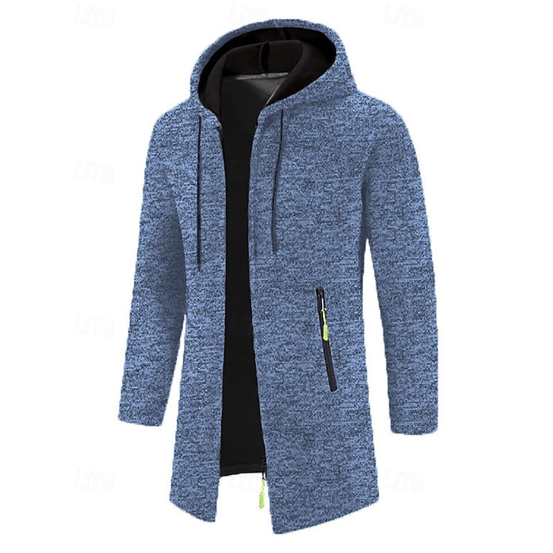 GERARD - HOODED KNIT LONGLINE ZIP COAT 11