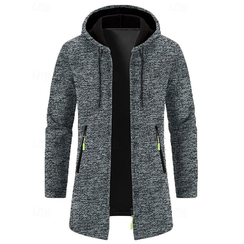 GERARD - HOODED KNIT LONGLINE ZIP COAT 12