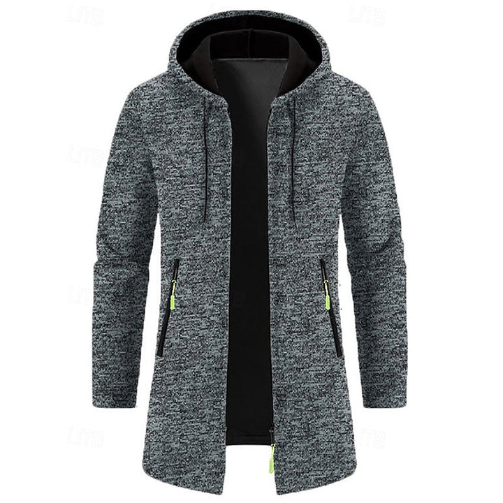 GERARD - HOODED KNIT LONGLINE ZIP COAT 12