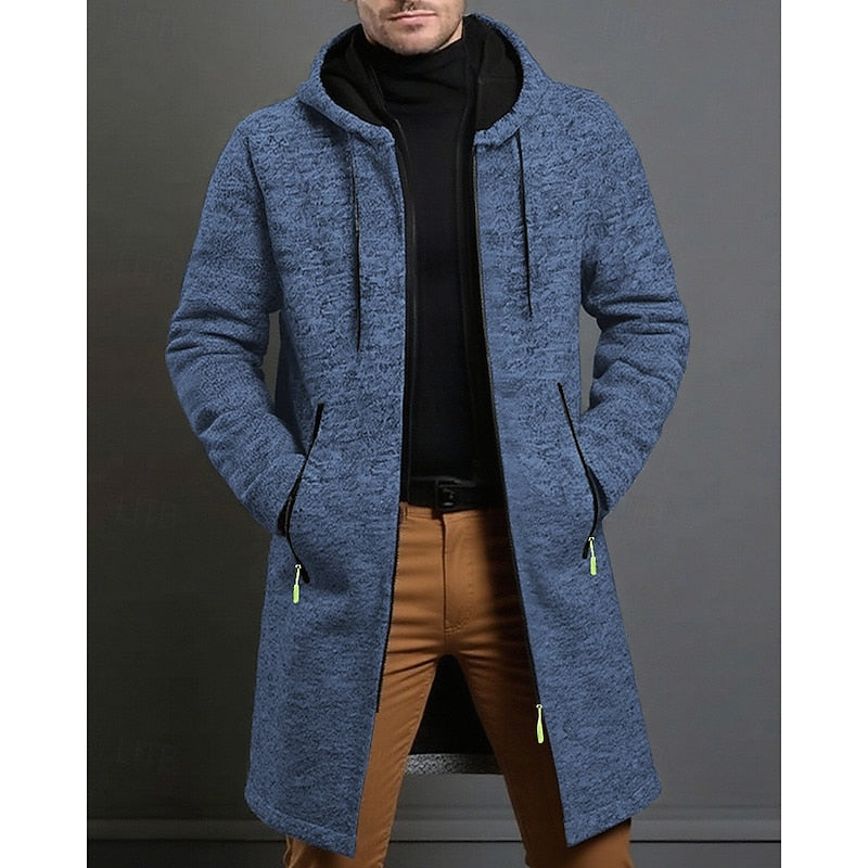 GERARD - HOODED KNIT LONGLINE ZIP COAT 2