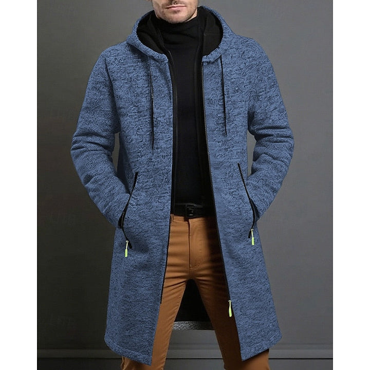 GERARD - HOODED KNIT LONGLINE ZIP COAT 2