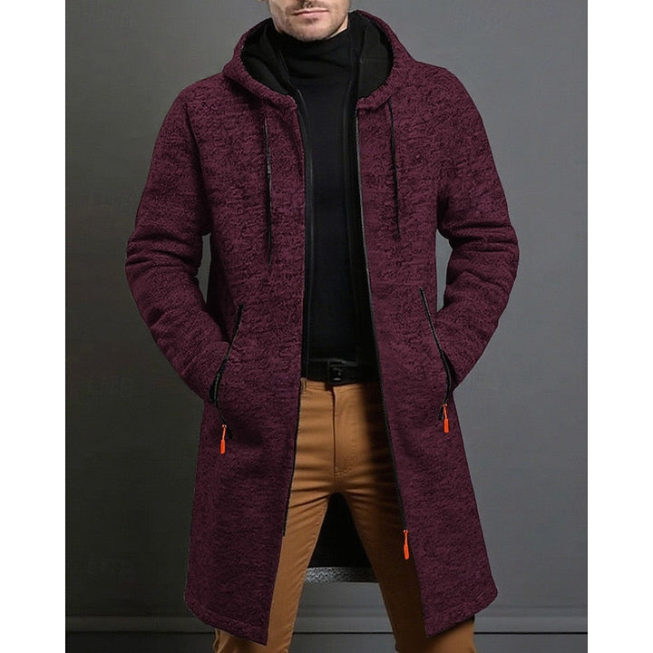 GERARD - HOODED KNIT LONGLINE ZIP COAT 5