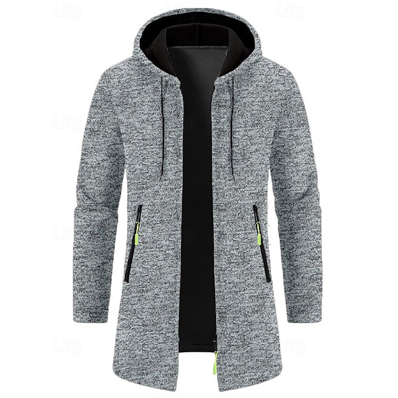 GERARD - HOODED KNIT LONGLINE ZIP COAT 6