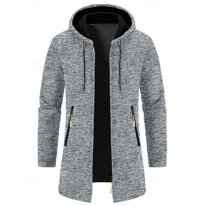 GERARD - HOODED KNIT LONGLINE ZIP COAT 6