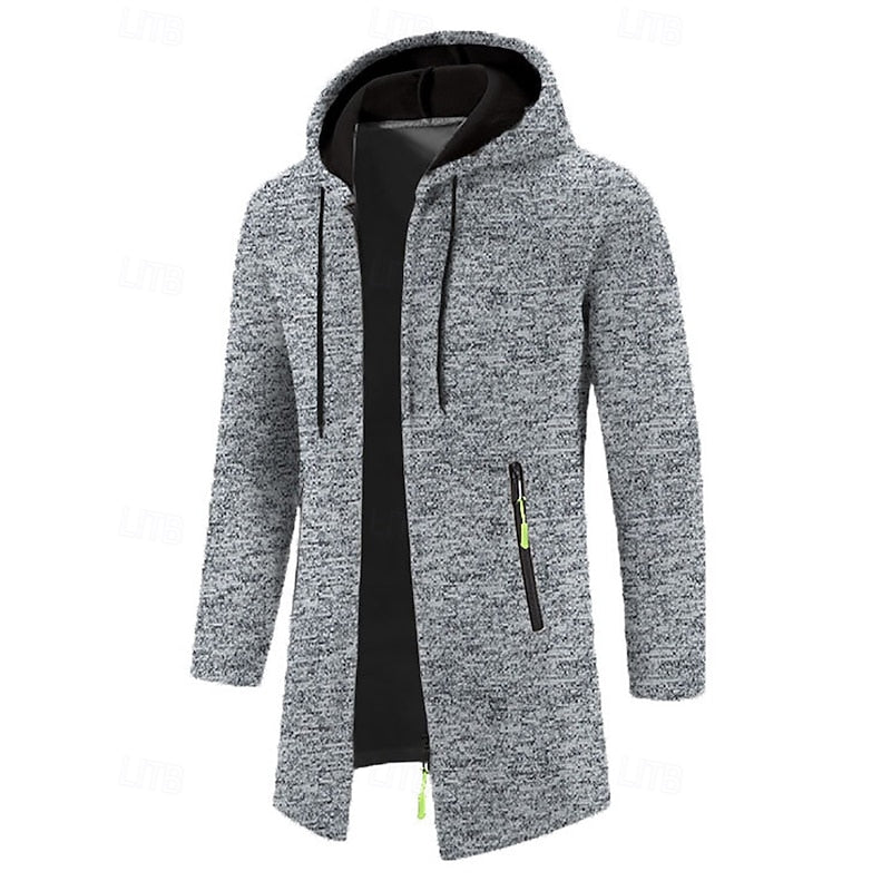 GERARD - HOODED KNIT LONGLINE ZIP COAT 7