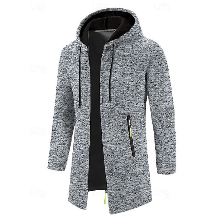 GERARD - HOODED KNIT LONGLINE ZIP COAT 7