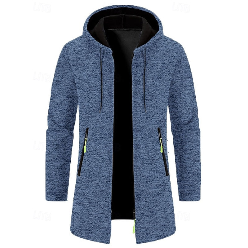 GERARD - HOODED KNIT LONGLINE ZIP COAT 9