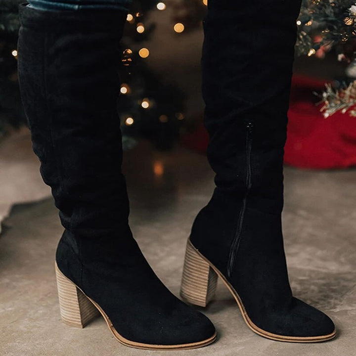 GISELLE | WOMEN'S SUEDE HEELED KNEE HIGH BOOTS 1