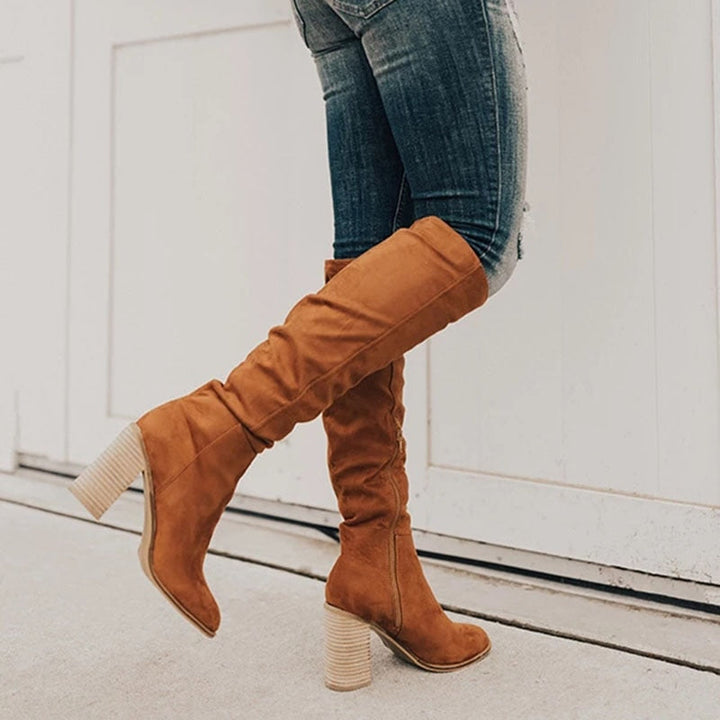 GISELLE | WOMEN'S SUEDE HEELED KNEE HIGH BOOTS 3