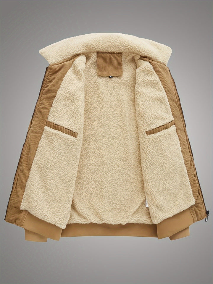Men's Corduroy Sherpa Lined Jacket – Detail View