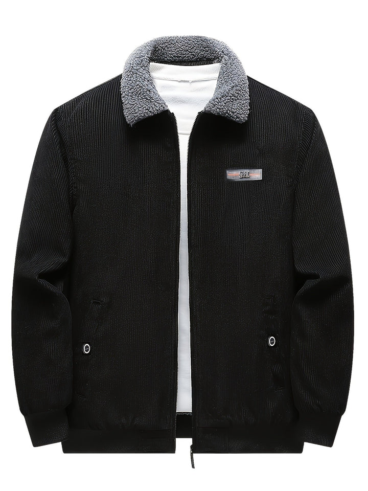 Men's Corduroy Sherpa Lined Jacket – Detail View