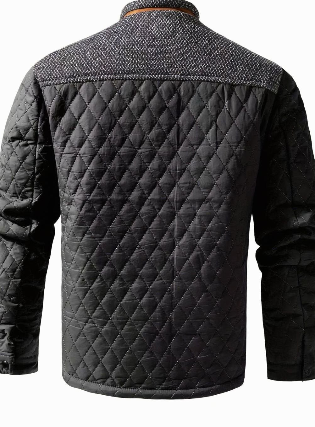 Men's Quilted Snap Front Jacket – Detail View