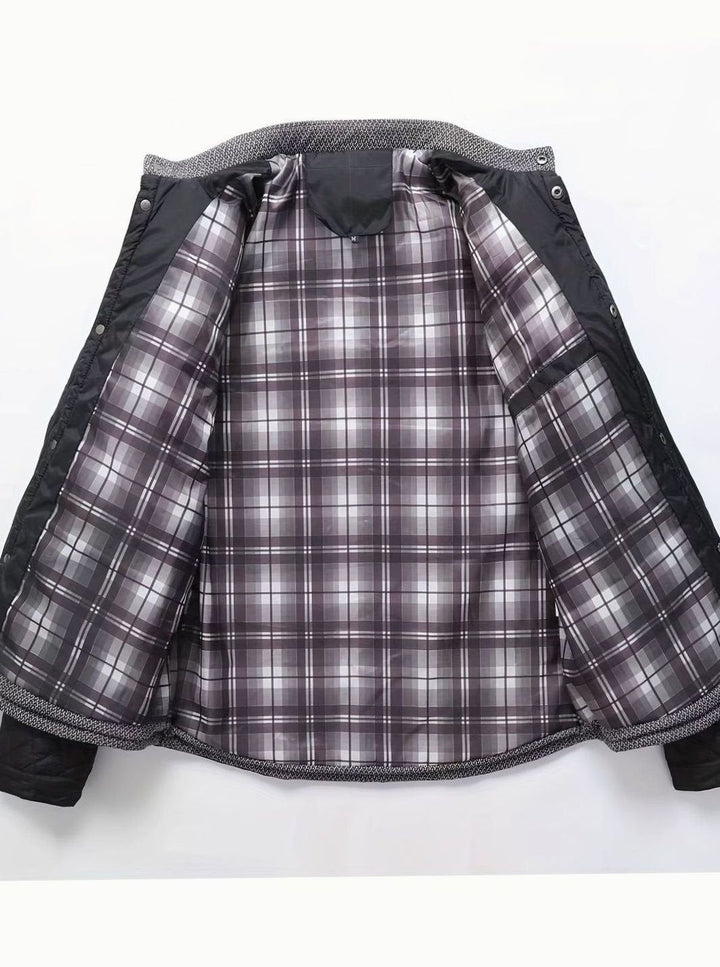 Men's Quilted Snap Front Jacket – Detail View