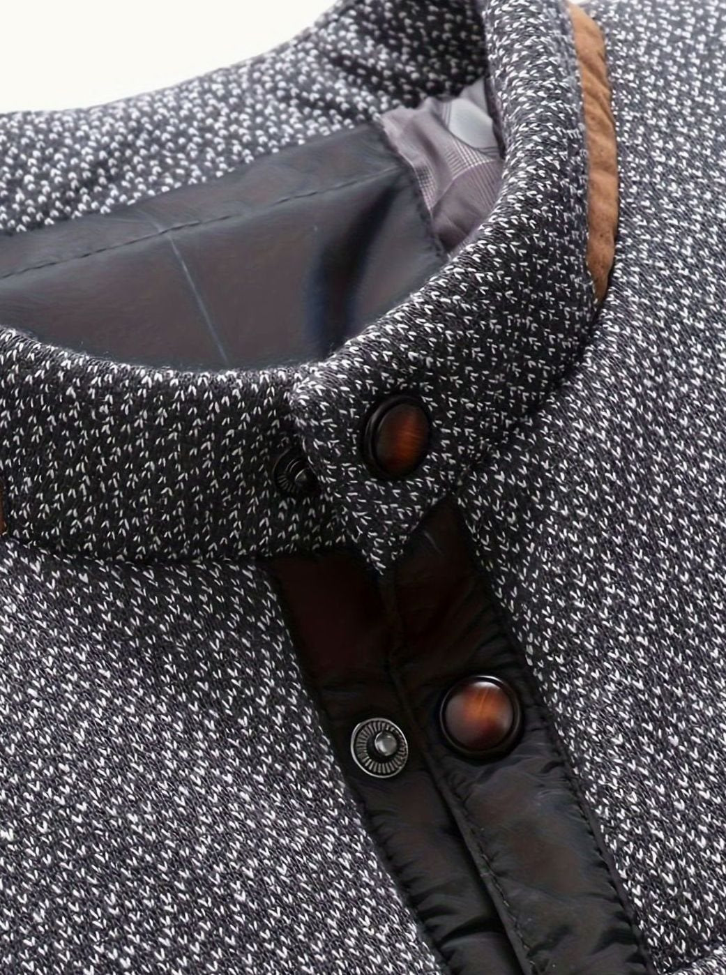 Men's Quilted Snap Front Jacket – Detail View