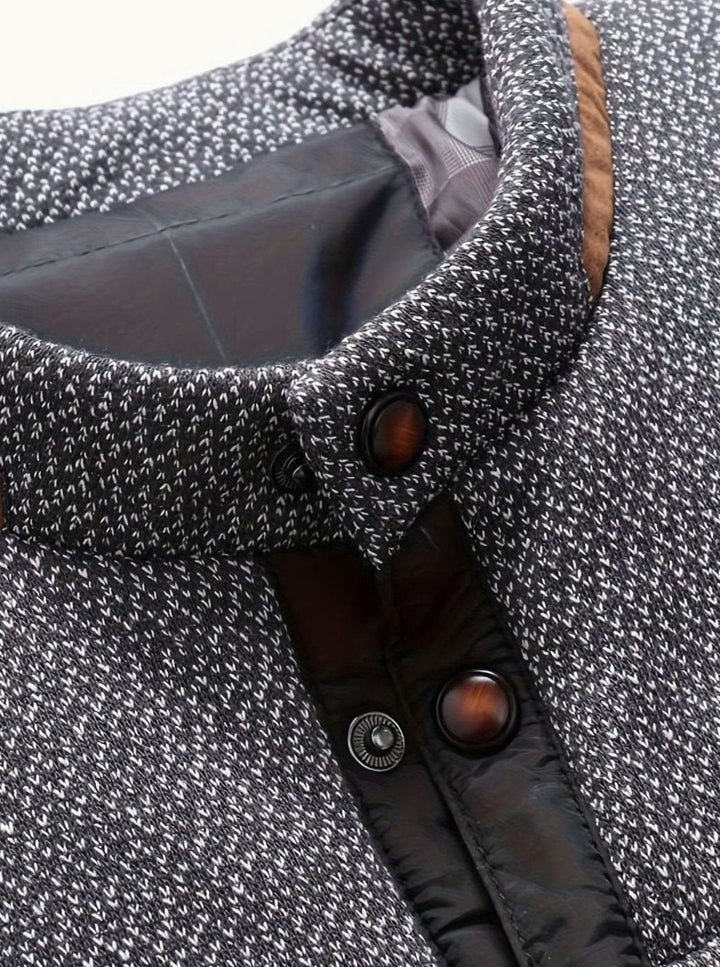 Men's Quilted Snap Front Jacket – Detail View
