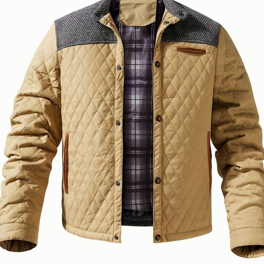 Men's Quilted Snap Front Jacket – Orange