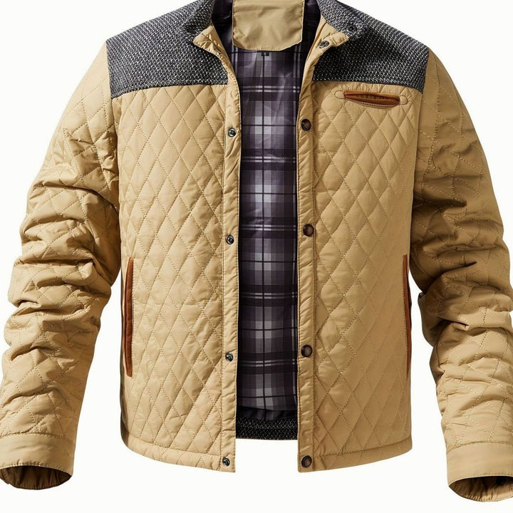 Men's Quilted Snap Front Jacket – Orange