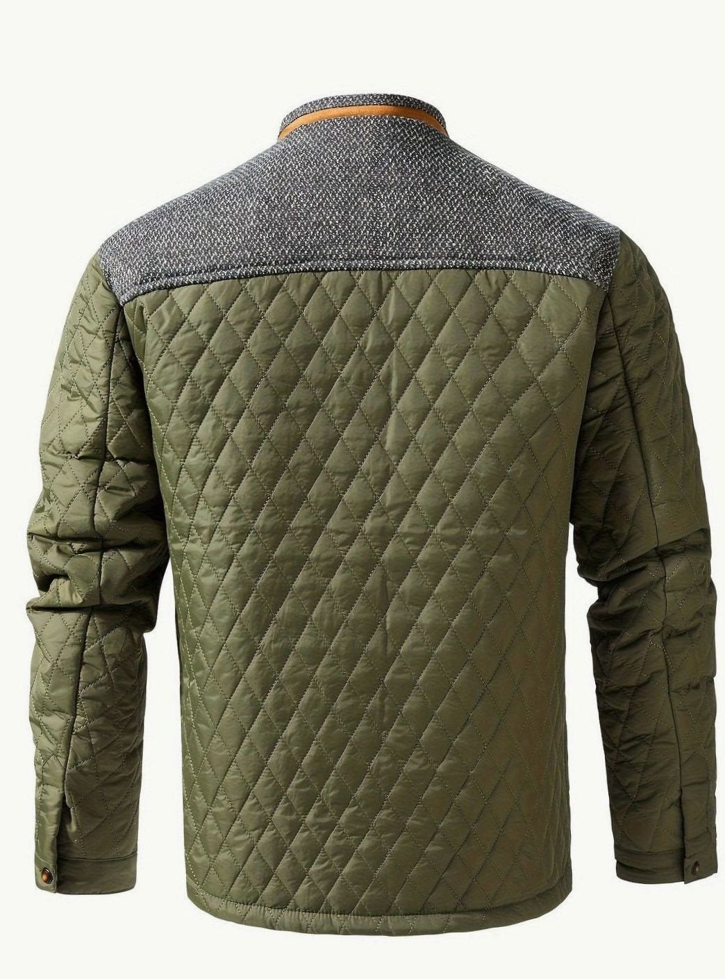 Men's Quilted Snap Front Jacket – Detail View