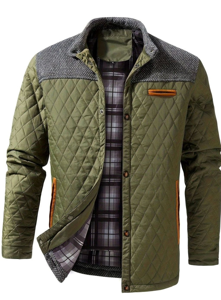 Men's Quilted Snap Front Jacket – Detail View