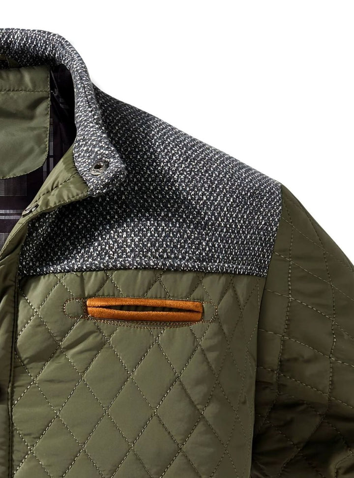 Men's Quilted Snap Front Jacket – Detail View
