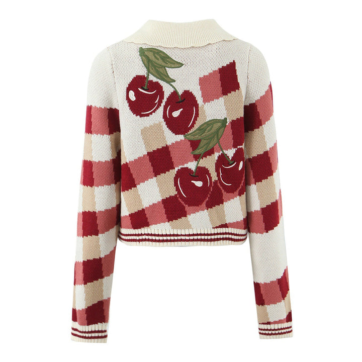 Women's Cropped Collared Cardigan – Detail View